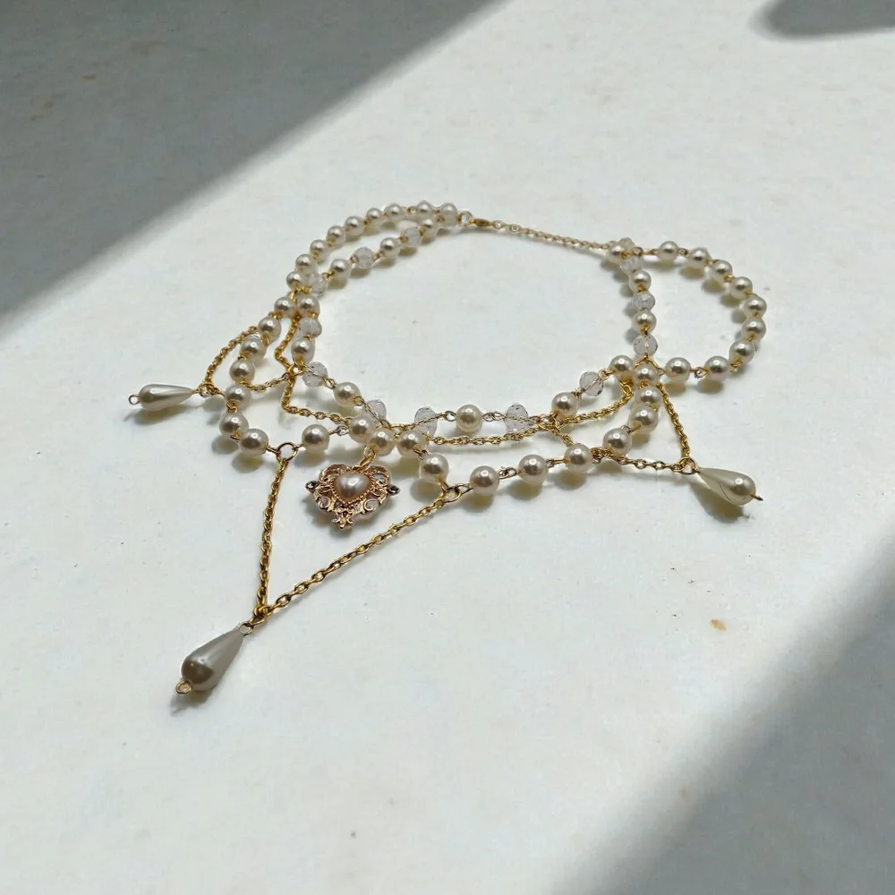 NWT Artificial Pearl Tassel Necklace - Picture 1 of 8